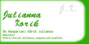 julianna korik business card